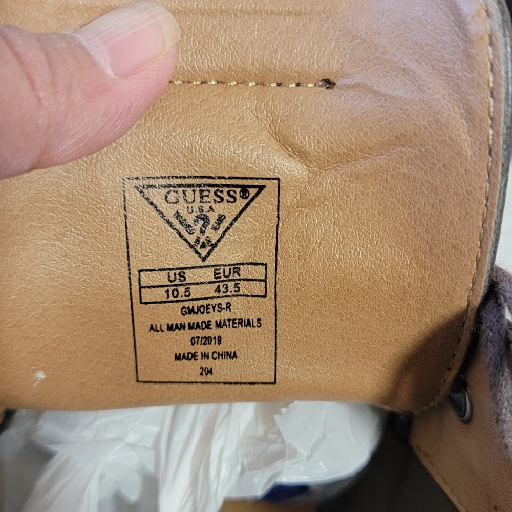 GUESS Mens Dark Brown Joey's Chukka Boots Sz 10.5 Lace-up Fall Casual Chic Vegan
